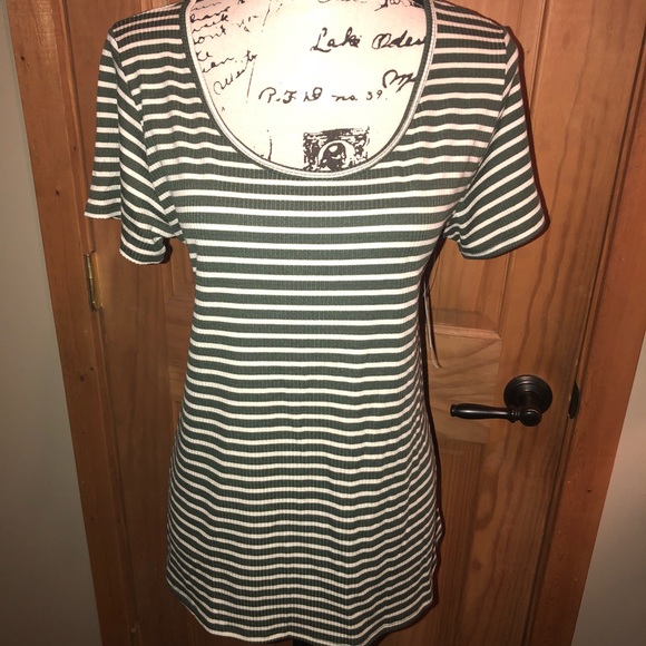LuLaRoe Tops - ❌SOLD❌ NWT LLR Classic T Charcoal & White Striped